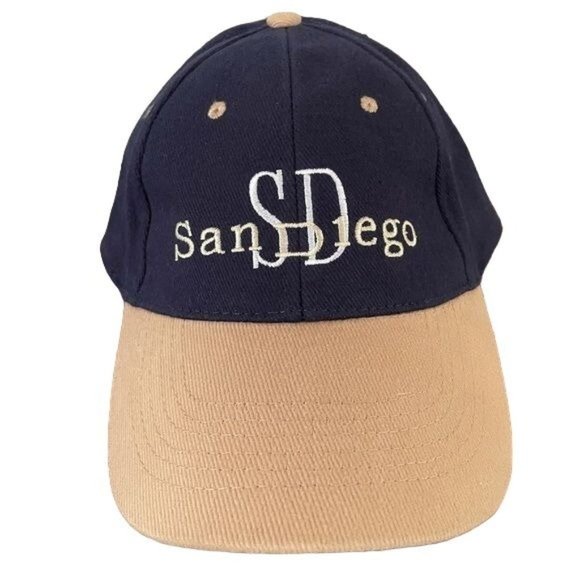 NWT DBA Athletic San Diego Navy & Tan Baseball Hat - Picture 1 of 11